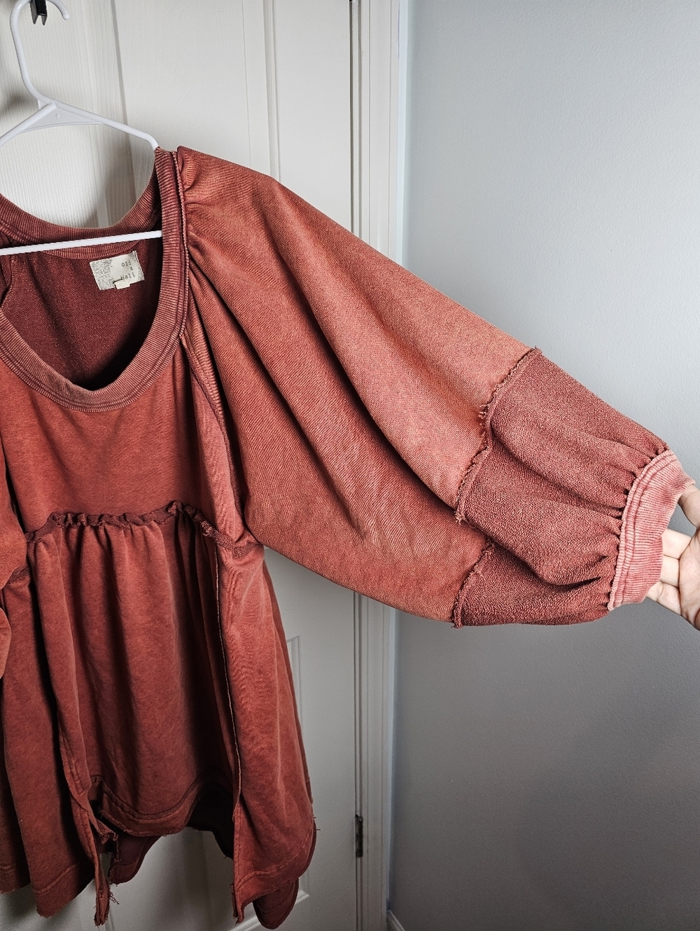 Oli & Hali Mineral Wash Clay Babydoll Dress Tunic Oversized S - Picture 3 of 6